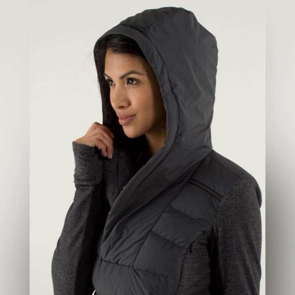 Lululemon Fluff Off Pullover Black/Heathered Herringbone Heathered Black, Size 4 - Picture 4 of 9